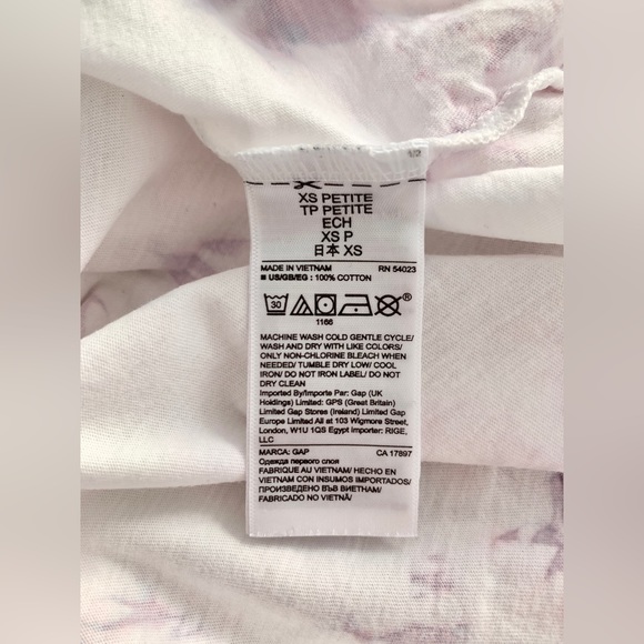 🌟PRICE DROP🌟 NWOT! GAP white + purple v-neck TIE-DYE TANK TOP Size XS Petite - Picture 5 of 5